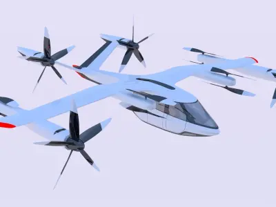 Droneport Hyundai S-A1 and Tesla Robovan 3D model