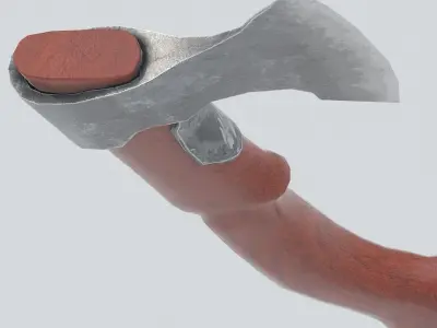 Aged Wooden Axe2 Low-poly 3D model