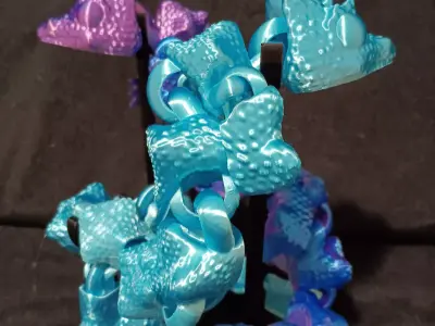 Lizard Dragon - articulated - flexi fidget toy - print in place 3D print model