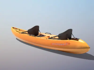 Lifeguard Rescue Kayak Low-poly 3D model