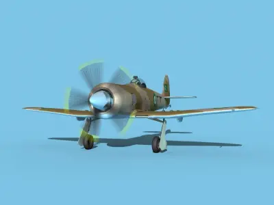 Hawker Sea Fury V20 Egyptian AF 3D model