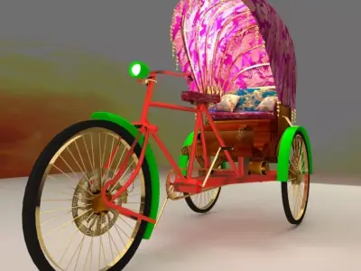 Chinese rick shaw 3D model
