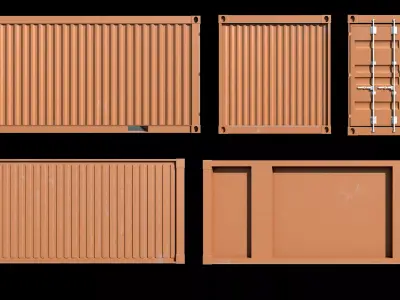 Brown Shipping Container- 4k PBR Low-poly 3D model