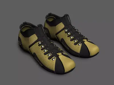  shoes 3d model woodland Low-poly 3D model