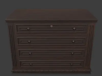 Old chest of drawers Free low-poly 3D model