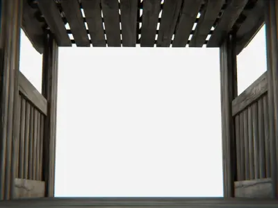 Old Wooden Medieval Building Shed 1 Low-poly 3D model