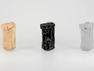 Military bag for grenades 38 Low-poly 3D model