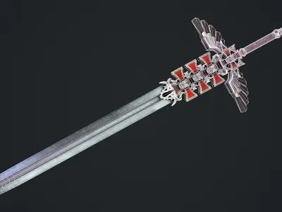 Fantasy sword 1 3D model Low-poly 3D model