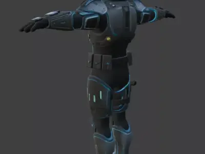 Futuristic Sci-Fi Soldier 3D Model 3D model get