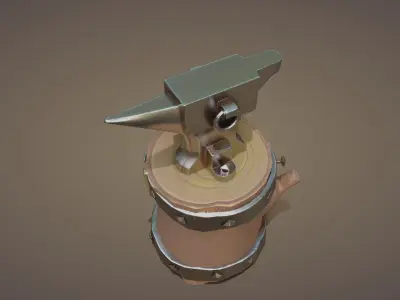 Blacksmith Anvil Set Low-poly 3D model
