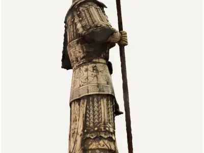 Japanese Warrior Statue 3D model