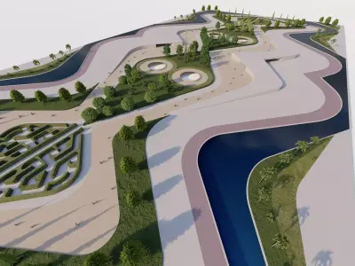 public park-Private Park Landscape 3D model 23