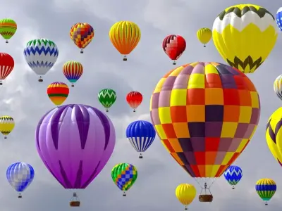 Hot Air Balloon model 3D model purchase
