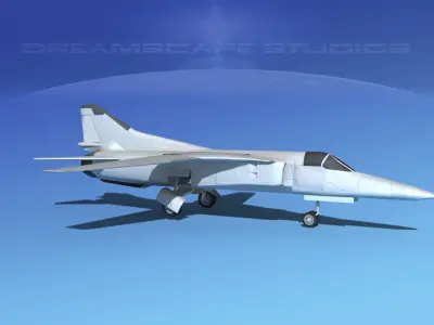 Mig-27 Fighter LP Bare Metal Low-poly 3D model
