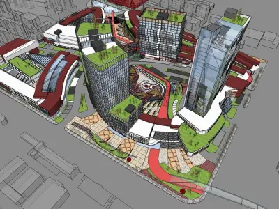 Sketchup Commercial Office Complex 255 3D model