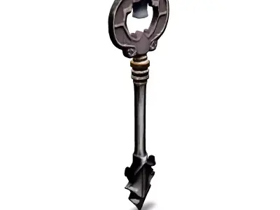 Ornate Antique Key 3D Model Low-poly 3D model
