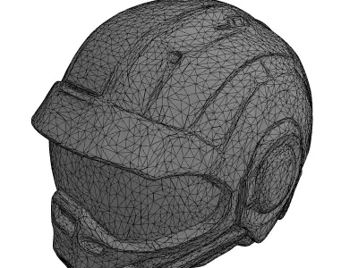 Futuristic SciFi Pilot Helmet Low-poly 3D model purchase