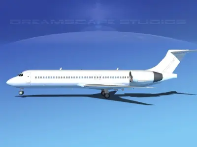 Boeing 717-200 Unmarked 1 3D model