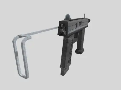 no brand low poly submachine gun 2 Low-poly 3D model