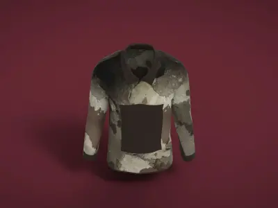 Military Outfit - T-shirt Low-poly 3D model 41