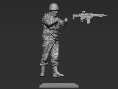 Modern soldier  52mm 120mm 3D print model