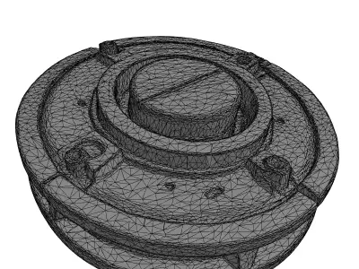 SciFi Industrial Mechanical Part Low-poly 3D model