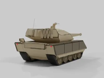 Stylized battle tank Free low-poly 3D model