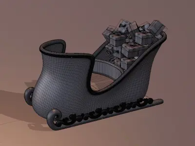 Santa sleigh 3D model