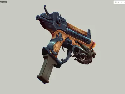 handgun Low-poly 3D model purchase