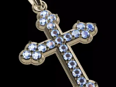 Antique Diamond Cross Pendant  3D print model