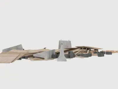 construction site pallets pile 1 3D model