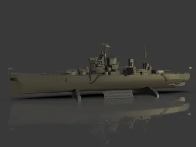Battleship King George V Low-poly 3D model