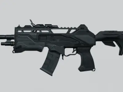 Rifle-001 Low-poly 3D model