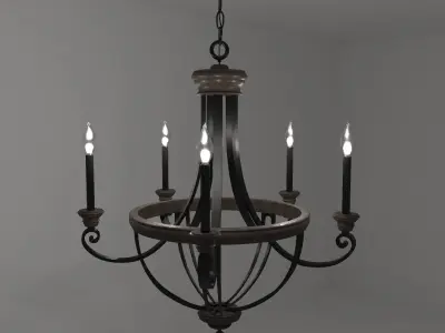 Ceiling lamp - Chandelier Low-poly 3D model