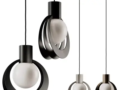 Woud Lunar Pendant Lamp 3D model