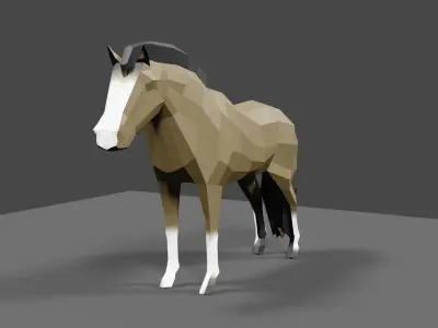 LowPoly Horse pony Low-poly 3D model