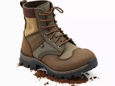 Realistic Hiking Work Boot 3D Model Low-poly 3D model