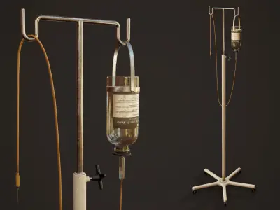 Hospital Drip Stand - PBR Game Ready Low-poly 3D model
