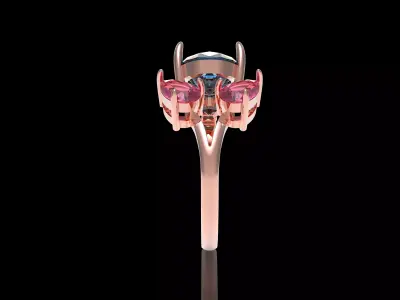  Pear Diamond Ring 3D print model