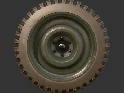 Tire Wheel Jeep Car Vehicle Low-poly 3D model