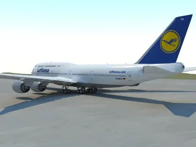 B 747-8 with Interior  3D model