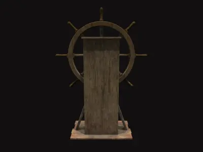 Ship Wheel Low-poly 3D model