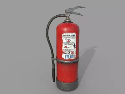 Old Pbr Fire Extinguisher Low-poly 3D model