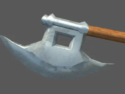 Viking axe Low-poly 3D model 23