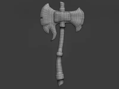 Stylized axe  Low-poly 3D model buy