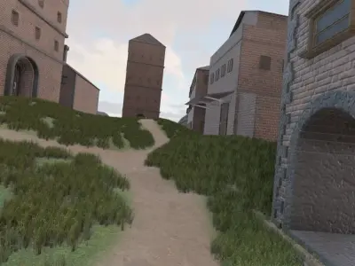 Medieval Hilltop Village 3D model