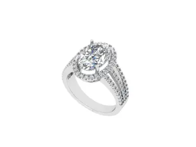 Oval Art Deco Ring 3D print model 12