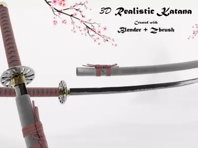 Realistic Katana 3D Model 3D model