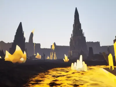 Lava Ruins Landscape 3D model purchase