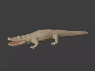 LowPoly - Polygonal Crocodile Low-poly 3D model